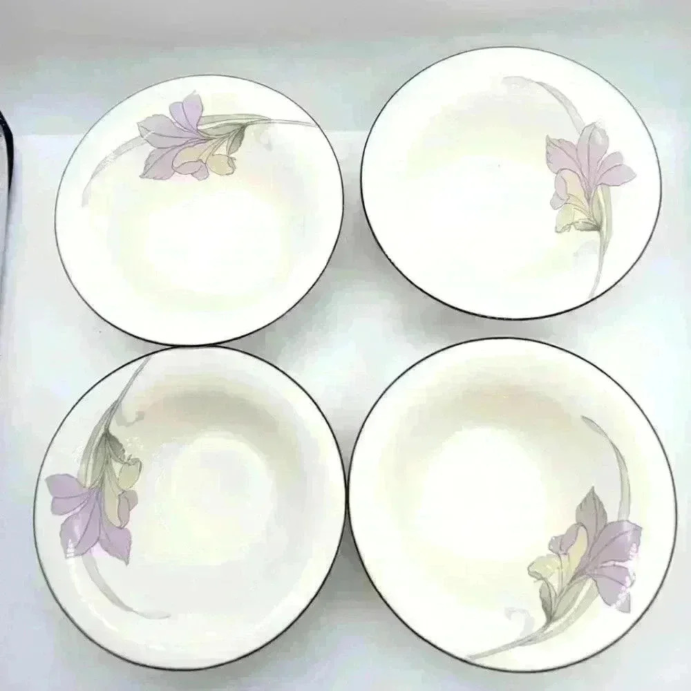 Set of 4 Vintage NORITAKE NEW DECADE Lavender Flower Dessert/Fruit Mini Bowl